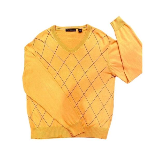 Greg Norman Golf Sweater Yellow V-Neck size Large - Picture 16 of 16